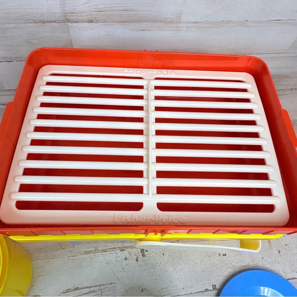 1985 Fisher Price Play Food & Mattel Picnic Basket Set | Cups, Plates, Utensils - Picture 6 of 15